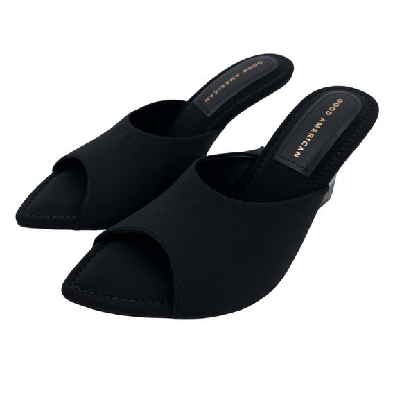 Good American Clear Wedge Sandals Size 7.5 Neoprene GA368N-X - Picture 3 of 7